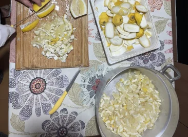 A person chops lemons on a wooden board near a basket of whole lemons, a tray with lemon peels, and a bowl of chopped lemon pieces—all set on a floral tablecloth reminiscent of picnics after the best hikes Amalfi Coast offers. A person chops lemons on a wooden board near a basket of whole lemons, a tray with lemon peels, and a bowl of chopped lemon pieces—all set on a floral tablecloth reminiscent of picnics after the best hikes Amalfi Coast offers.